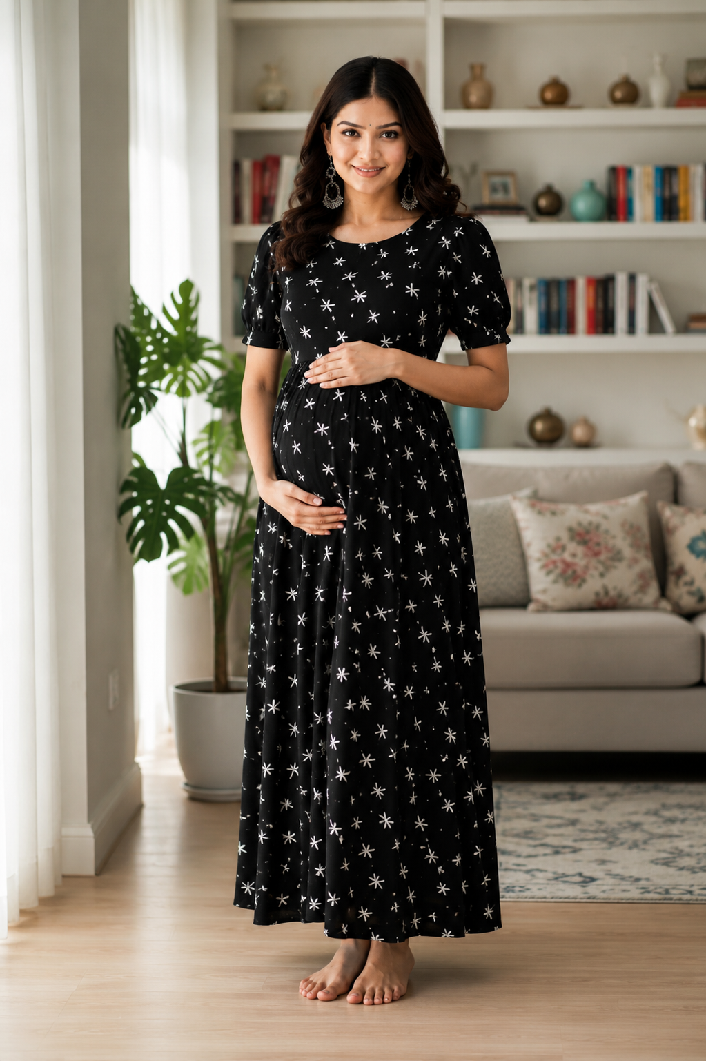 Premium Cotton Zipless Maternity & Feeding Nighty