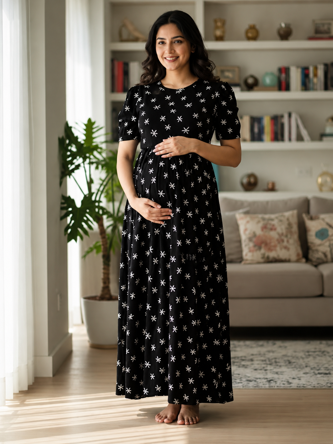 Premium Cotton Zipless Maternity & Feeding Nighty