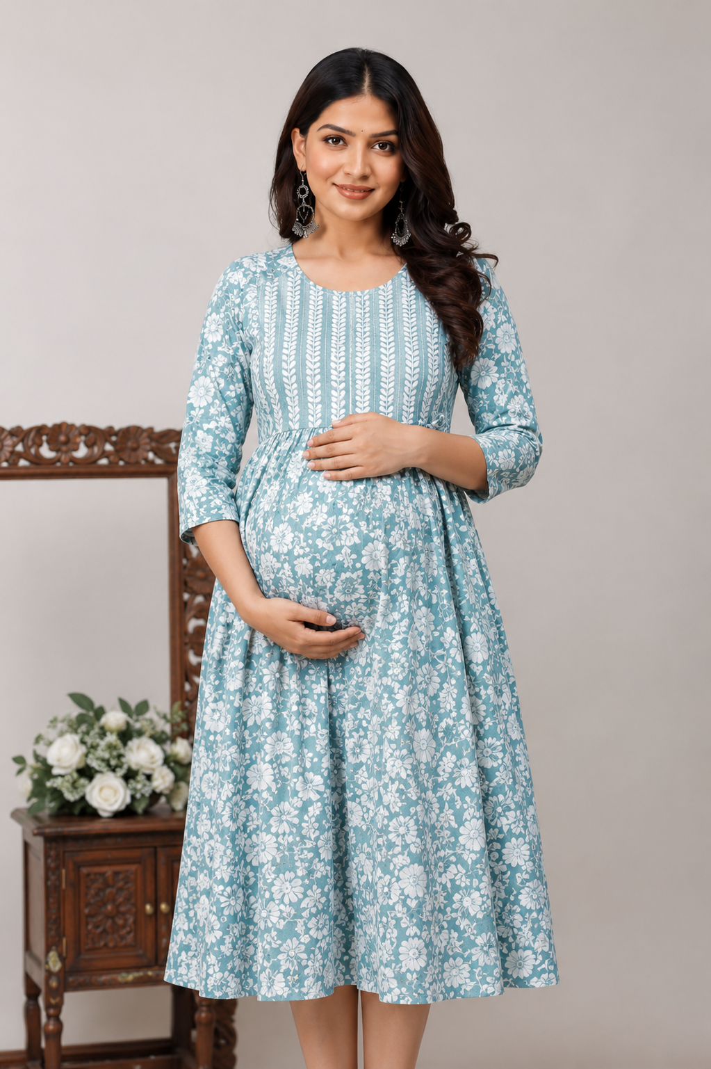 Premium Cotton Maternity & Feeding Dress
