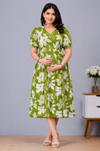 Elegant Maternity & Feeding Anarkali Kurti with Dual Side Zippers